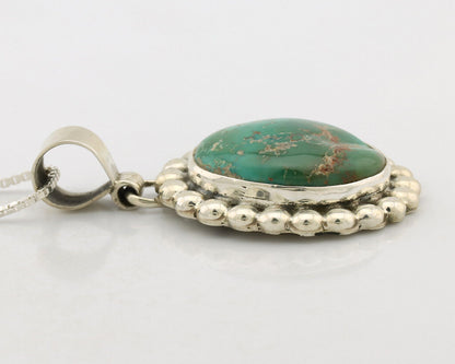 Navajo Necklace .925 Silver Royston Turquoise Signed Native C.1980's