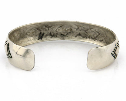 Navajo Bracelet .925 Silver Hand Stamped Artist Signed Tracy C.80's