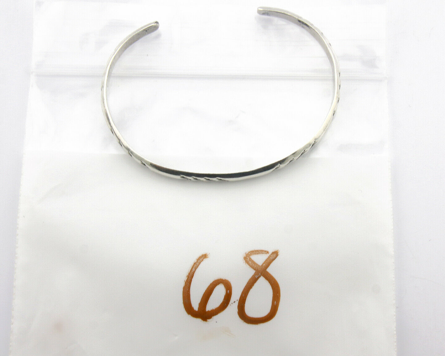 Navajo Bracelet .925 Silver Hand Stamped Arrow Head Artist Montoya C.80's