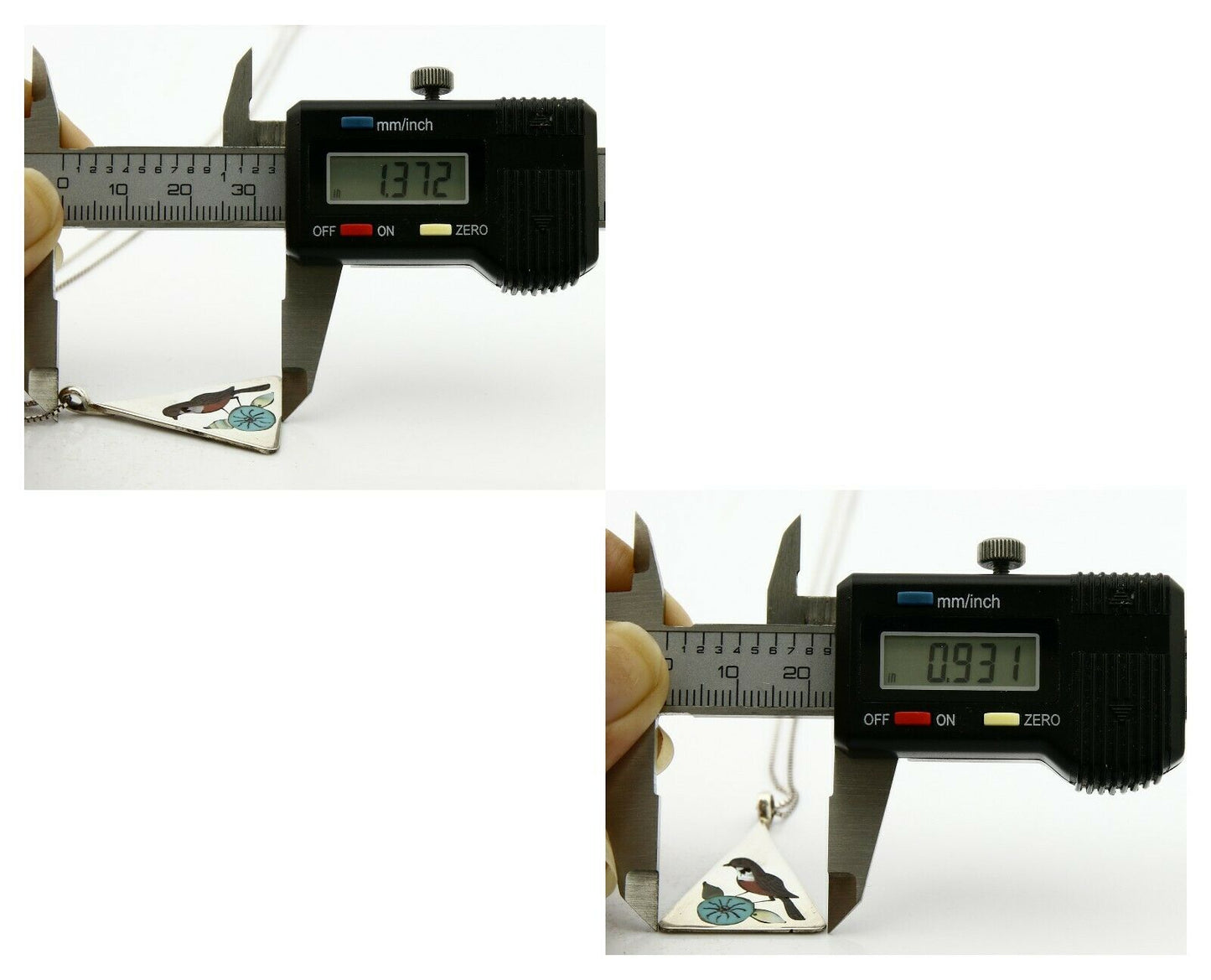 Zuni Inlaid Gemstone Pendant .925 Silver Handmade Signed Watchman C.80's