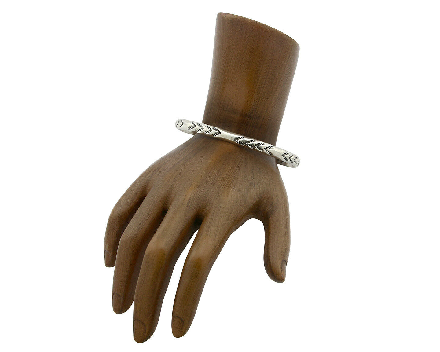 Navajo Bracelet .925 Silver Hand Stamped Arrow Head Artist I Montoya C80s