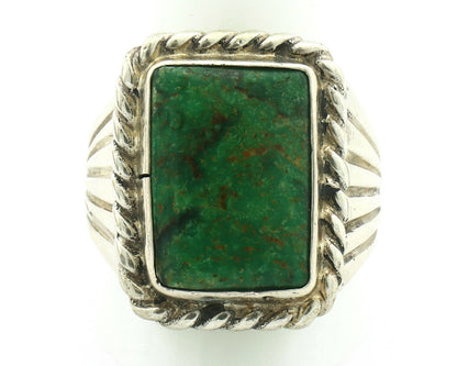 Navajo Ring .925 Silver Cripple Creek Turquoise Artist Signed Montoya C.80's