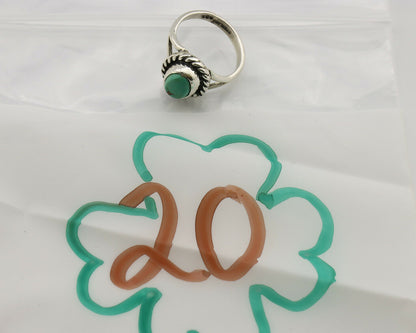 Navajo Ring .925 Silver Kingman Turquoise Artist Signed Gecko C.90's