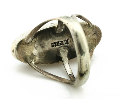 Navajo Ring .925 Silver Nevada Turquoise Native American Artist C.80's