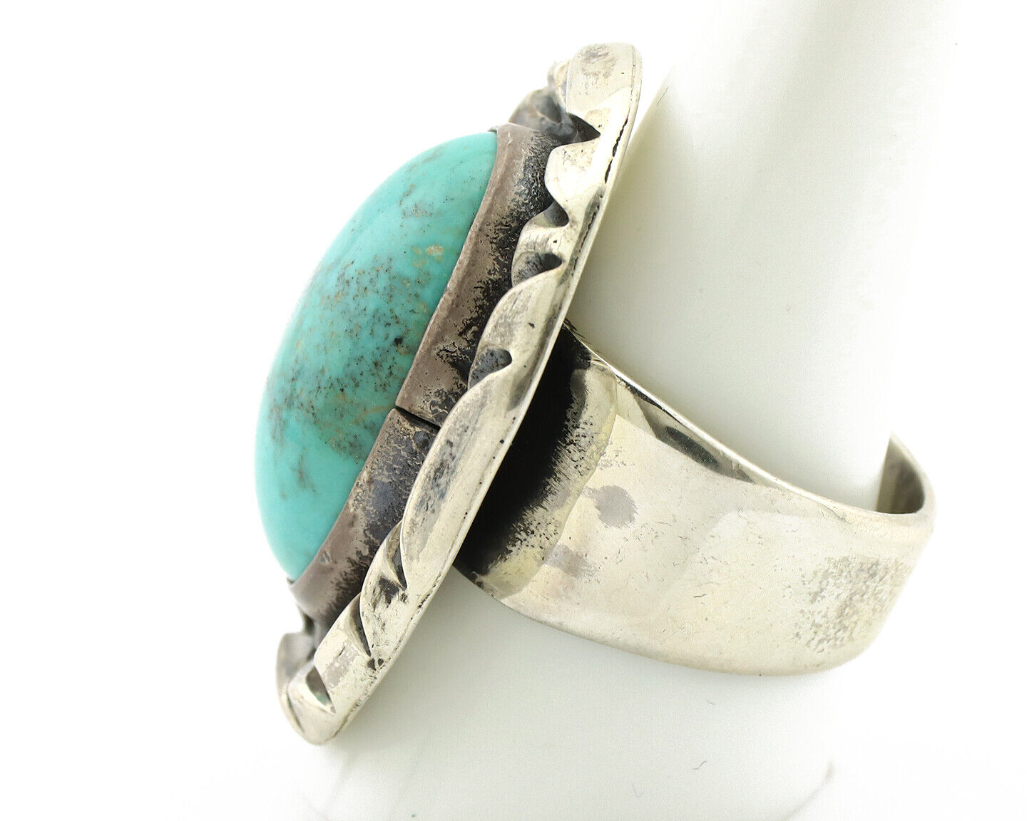 Navajo Ring 925 Silver Turquoise Mountain Artist Signed C Montoya C.80's