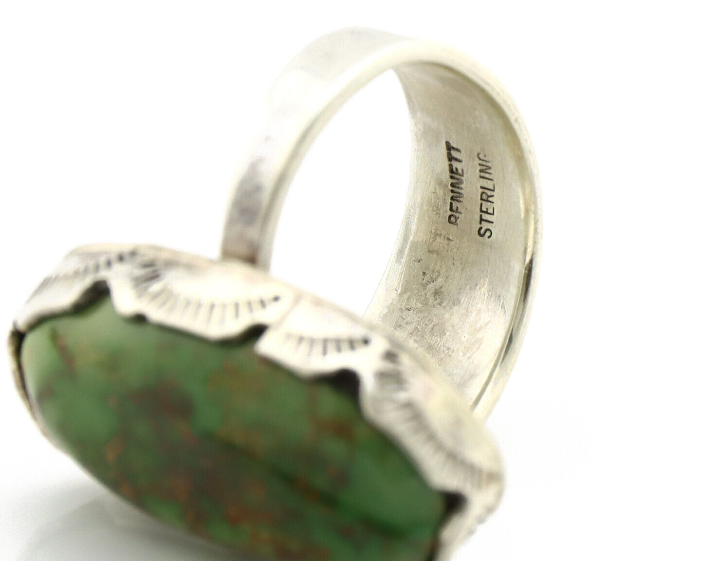 Navajo Ring 925 Silver Royston Turquoise Artist Signed L Benette C.80's