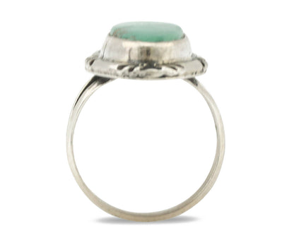 Navajo Ring .925 Silver Kingman Turquoise Native Artist Signed C.80's