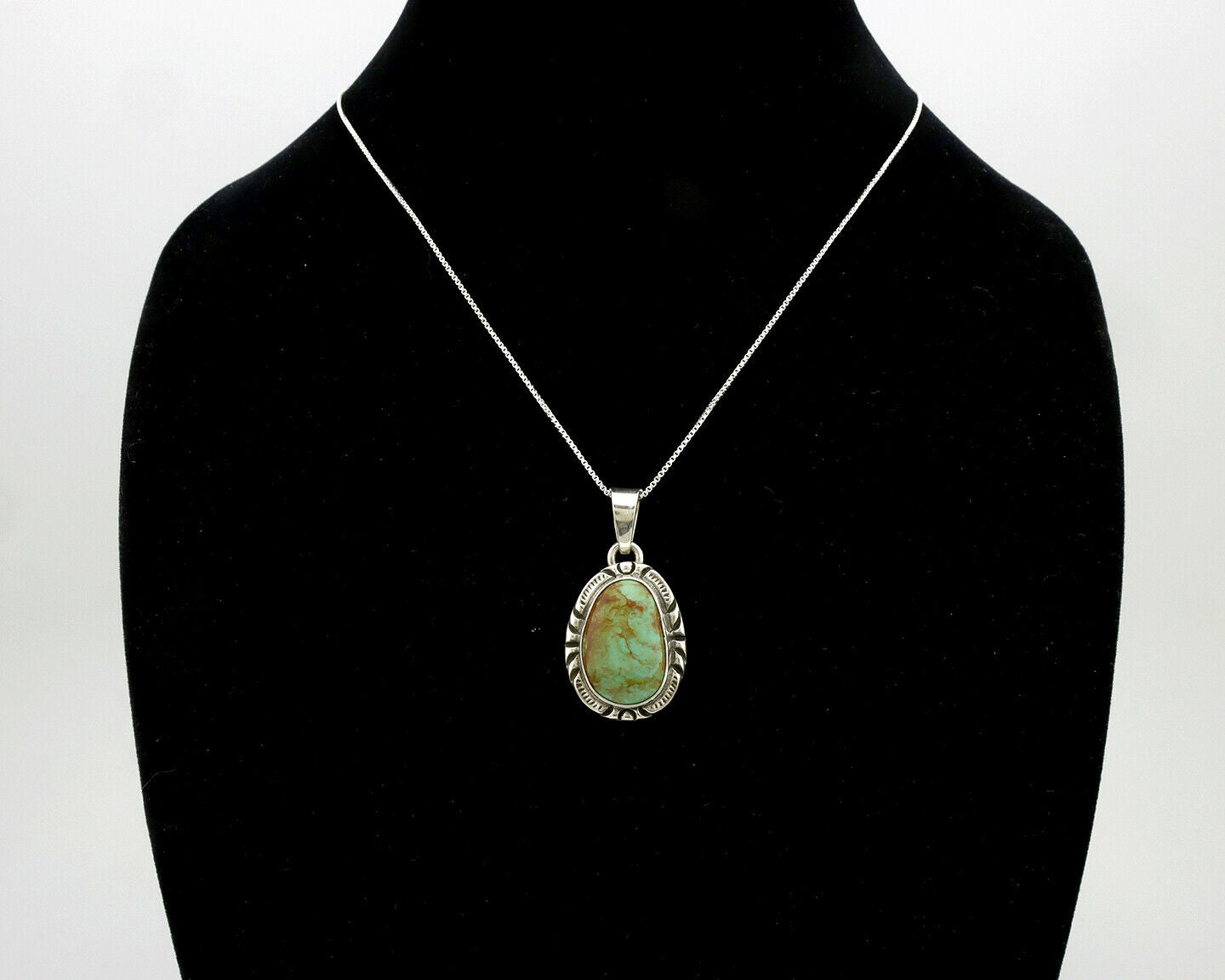 Navajo Pendant .925 Silver Kingman Turquoise Artist Signed Gecko C.80's