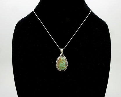 Navajo Pendant .925 Silver Kingman Turquoise Artist Signed Gecko C.80's