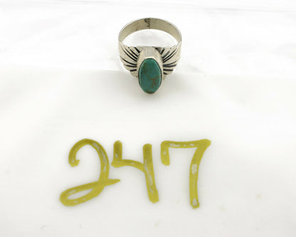 Navajo Ring .925 Silver Kingman Turquoise Artist Signed Apache C.80's