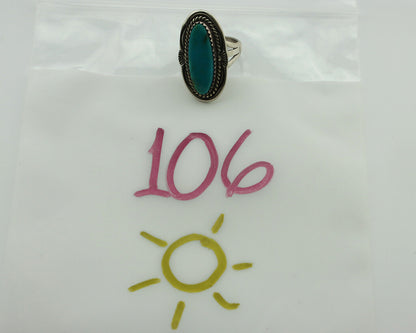 Navajo Ring 925 Silver Southwest Blue Turquoise Artist Signed Begay C.80's