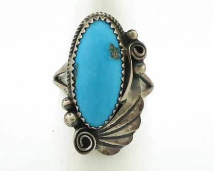 Navajo Ring 925 Silver Natural Morenci Turquoise Artist Signed Justin Morris C80