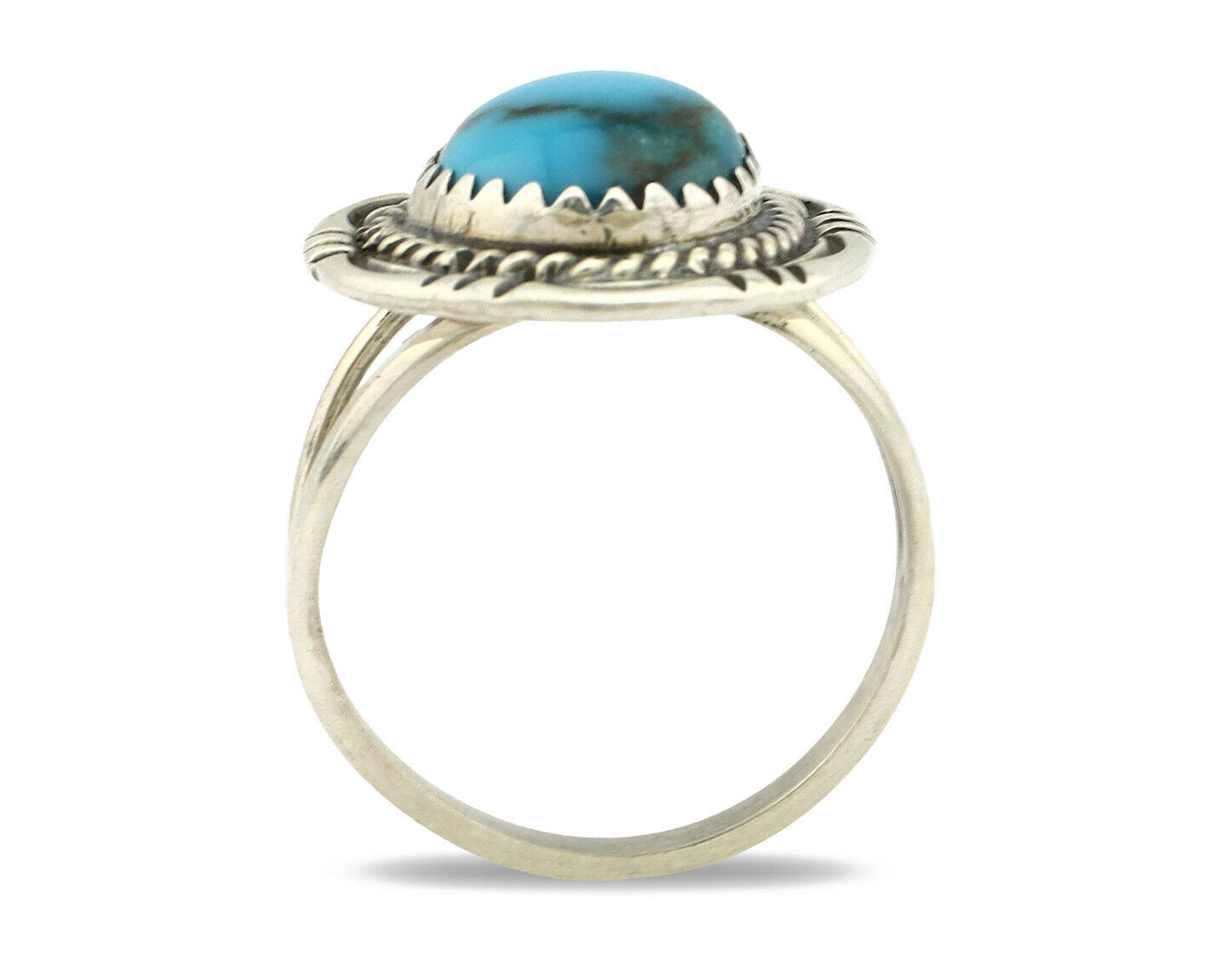 Navajo Ring .925 Silver Blue Southwest Turquoise Native Artist C.1980's