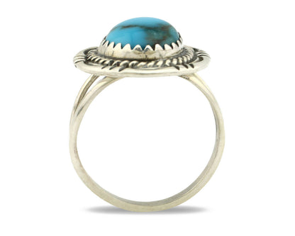 Navajo Ring .925 Silver Blue Southwest Turquoise Native Artist C.1980's