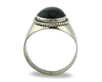 Navajo Ring .925 Silver Handmade Black Onyx Native American Artist C.80's