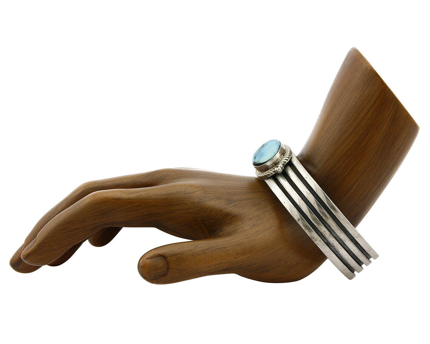 Navajo Bracelet .925 Silver Kingman Turquoise Artist Native American Circa 80's