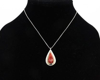 Navajo Necklace 925 Silver Natural Oyster Artist Signed ChaRay Circa 1988