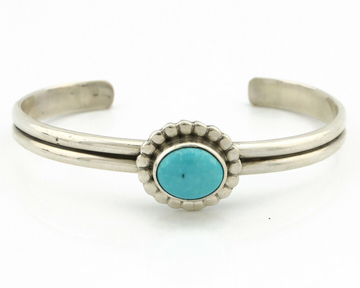Navajo Bracelet .925 Silver Sleeping Beauty Turquoise Native American C.90's