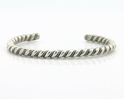 Navajo Bracelet .925 SOLID Silver Handmade Artist Tahe Circa Late 1980's
