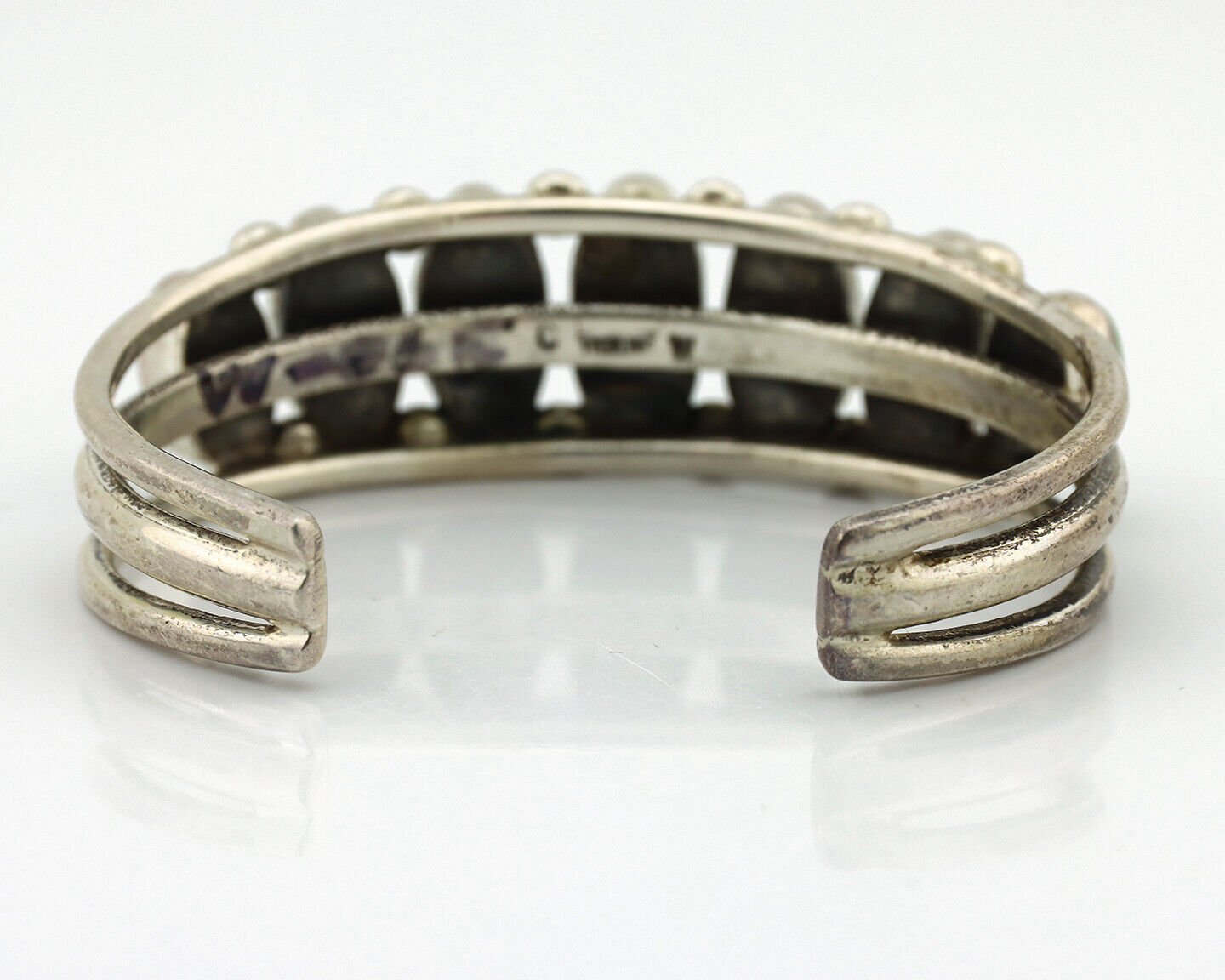 Women's Navajo .925 Silver Turquoise Mountain Signed Artist CW C.80's