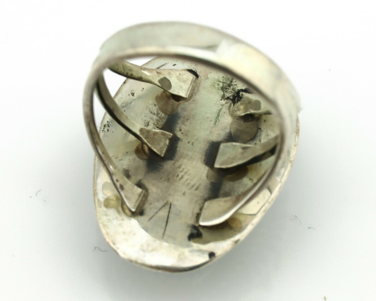 Navajo Ring .925 Silver Blue Turquoise Native American Artist C.1980's