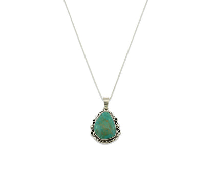 Navajo Pendant .925 Silver Kingman Turquoise Artist Signed Gecko C.80's