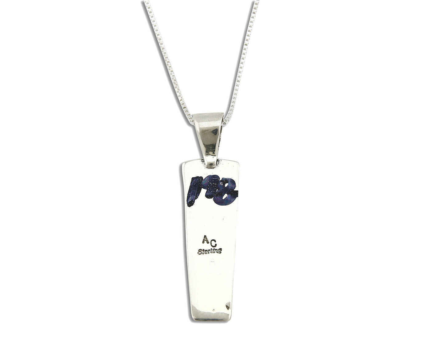 Women's Navajo Necklace Inlaid Gemstone .925 Silver Signed AS