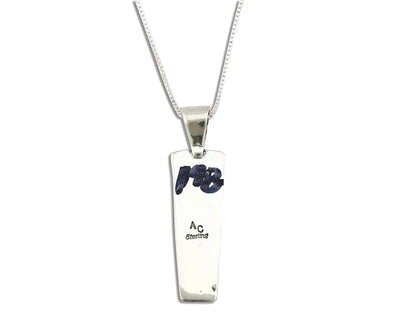 Women's Navajo Necklace Inlaid Gemstone .925 Silver Signed AS
