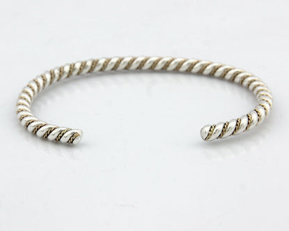 Navajo Bracelet .925 Silver Braided Twisted Artist Tahe C80's 4.0mm Wide
