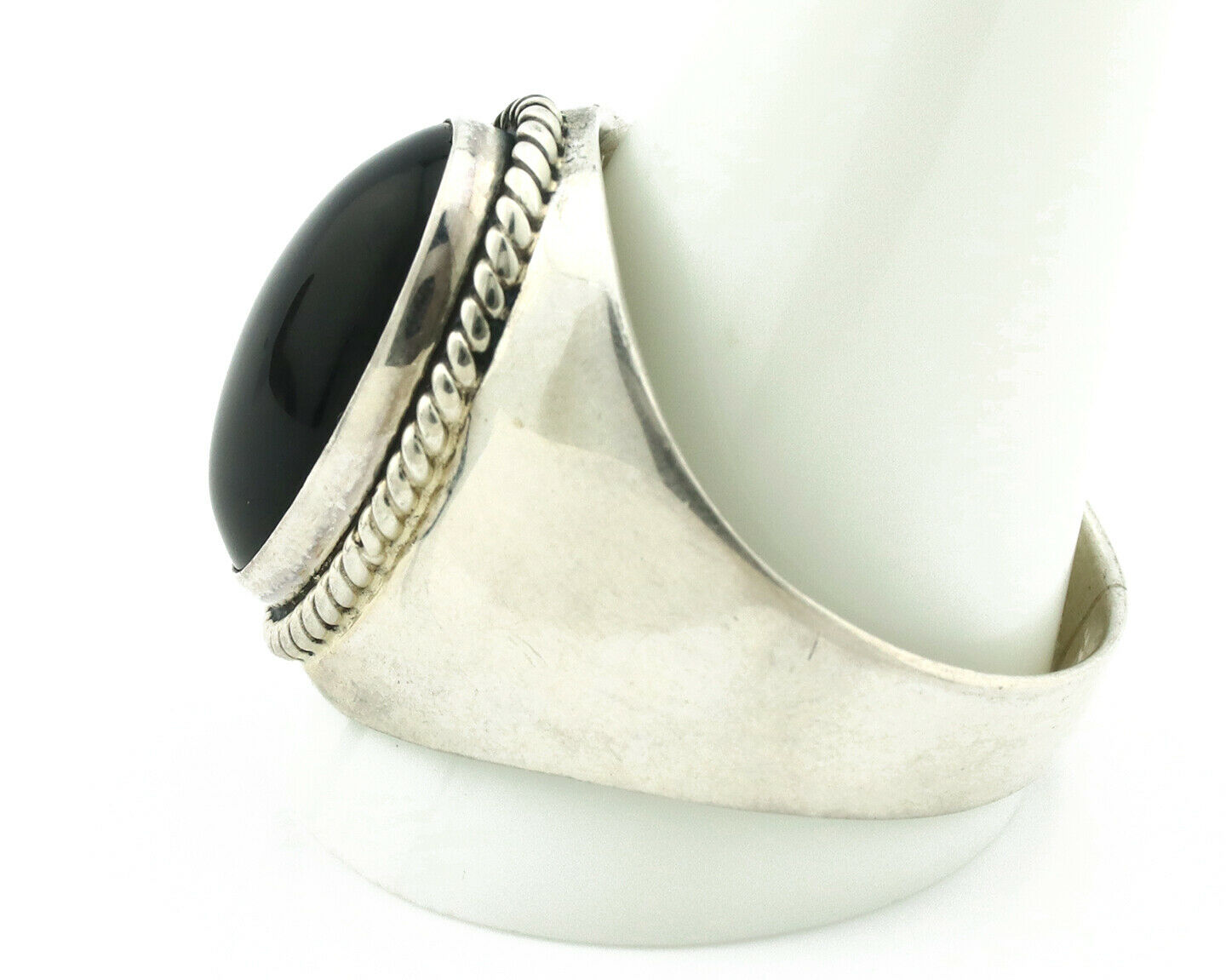 Navajo Ring .925 Silver Handmade Black Onyx Native American Artist C.80's