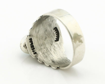 Navajo Ring .925 Silver Kingman Turquoise Artist Signed Apache C.80's