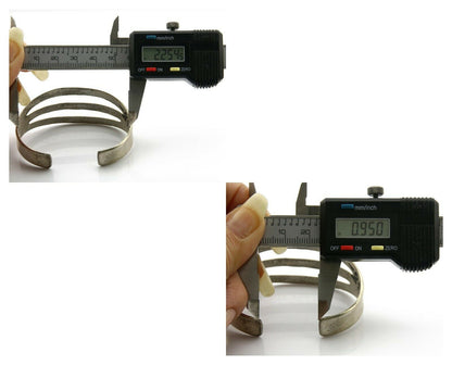 Navajo Sand Cast Bracelet .925 Silver Solid Artist Native American C.80's