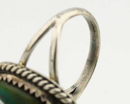 Navajo Ring .925 Silver Royston Turquoise Native American Artist C.1980's