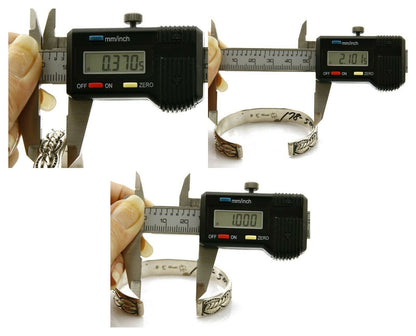 Small Women's Navajo Bracelet .925 Silver Handmade Cuff Signed Montoya C.1980's