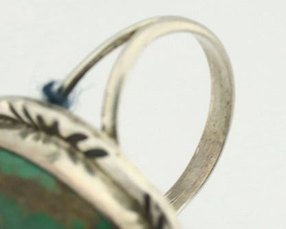 Navajo Ring .925 Silver Natural Turquoise Artist Signed Native American C.80's
