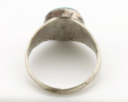 Zuni Ring .925 Silver Natural Blue Turquoise Native American Artist C.1980's