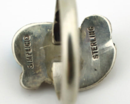 Zuni Ring 925 Silver Natural Mined Blue Turquoise Artist Signed Simplicio C.80's