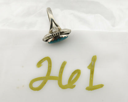 Navajo Ring .925 Silver Kingman Turquoise Handmade Native American Artist C.80's