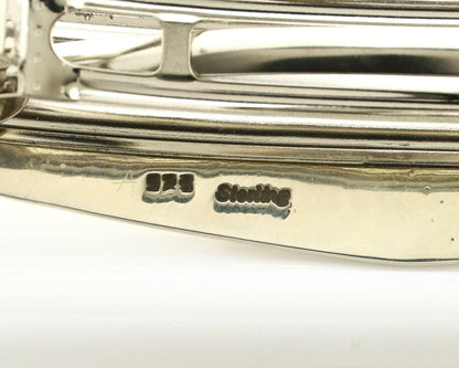 Navajo Hair Clip .925 Silver Spiderweb Turquoise Native American Barrette C.80's