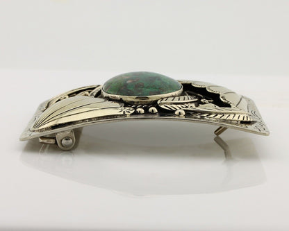 Navajo Belt Buckle .999 Nickel Handmade Hand Stamped Native American Artist C80s