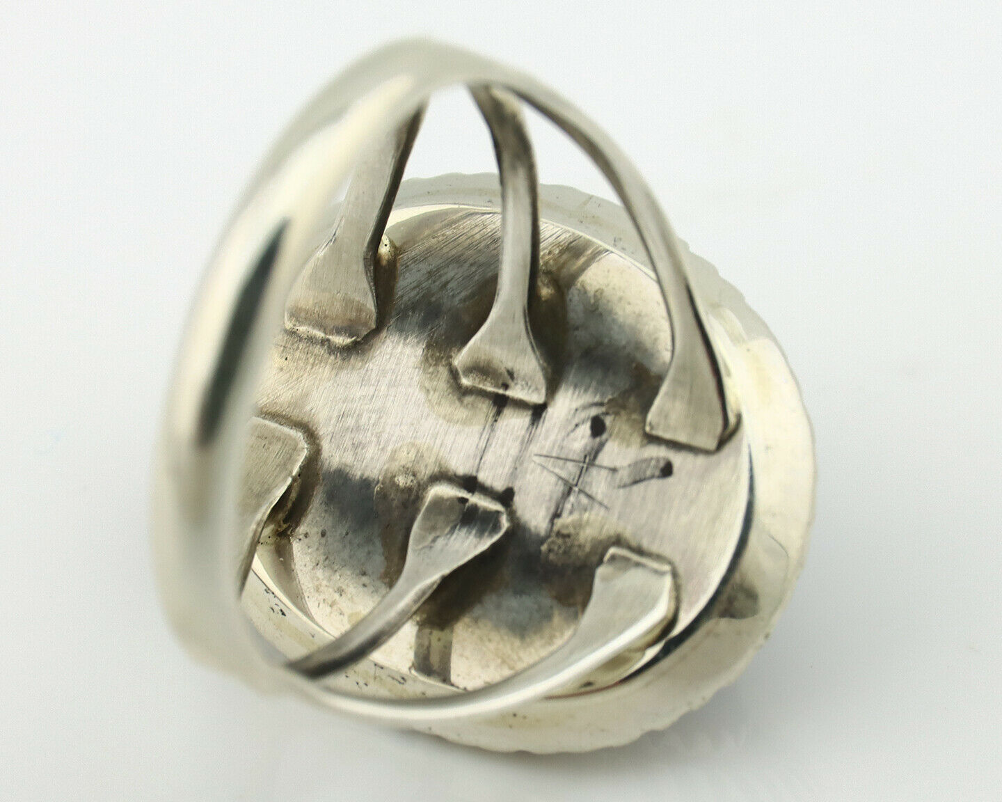 Navajo Ring .925 Silver Natural Lapis Lazuli Native American Artist C.80's