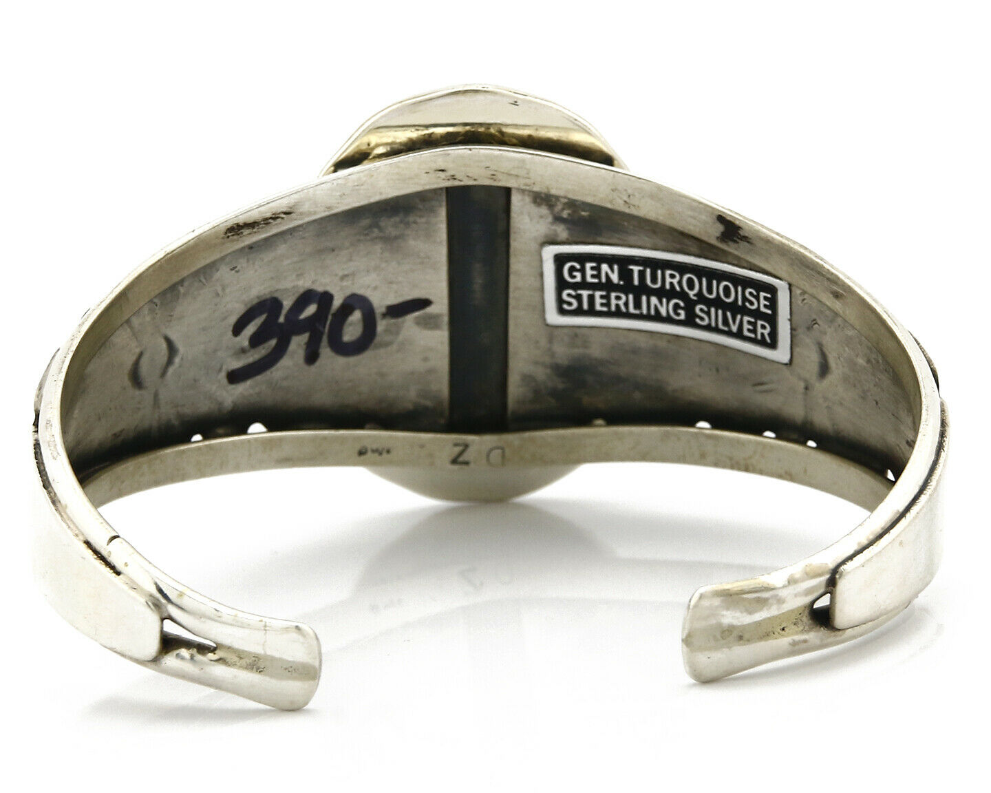 Navajo Bracelet .925 Silver Handmade Overlay Pattern Cuff Signed C.80's