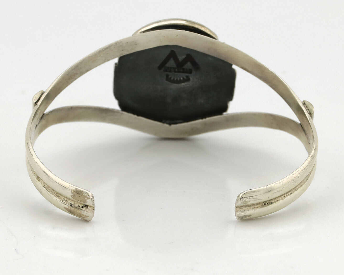 Navajo Bracelet .925 Silver Royston Turquoise Signed Apache Manufacturing C.80's