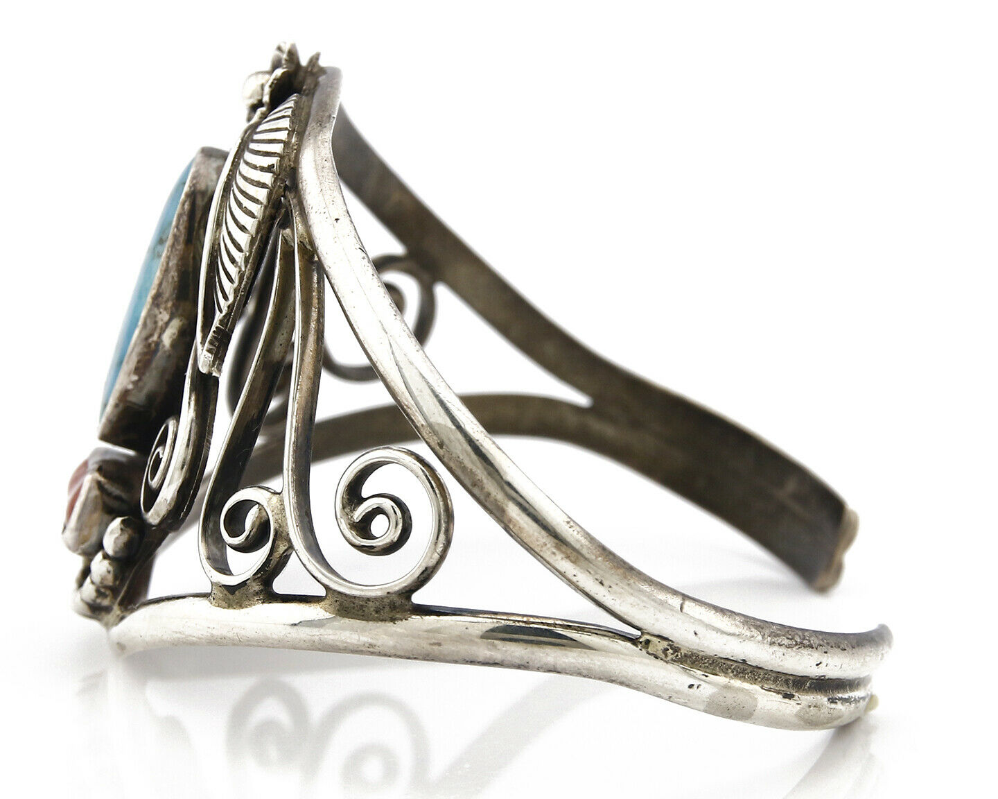 Women's Navajo Bracelet .925 Silver Color & Turquoise Signed D & J Clark C.70's