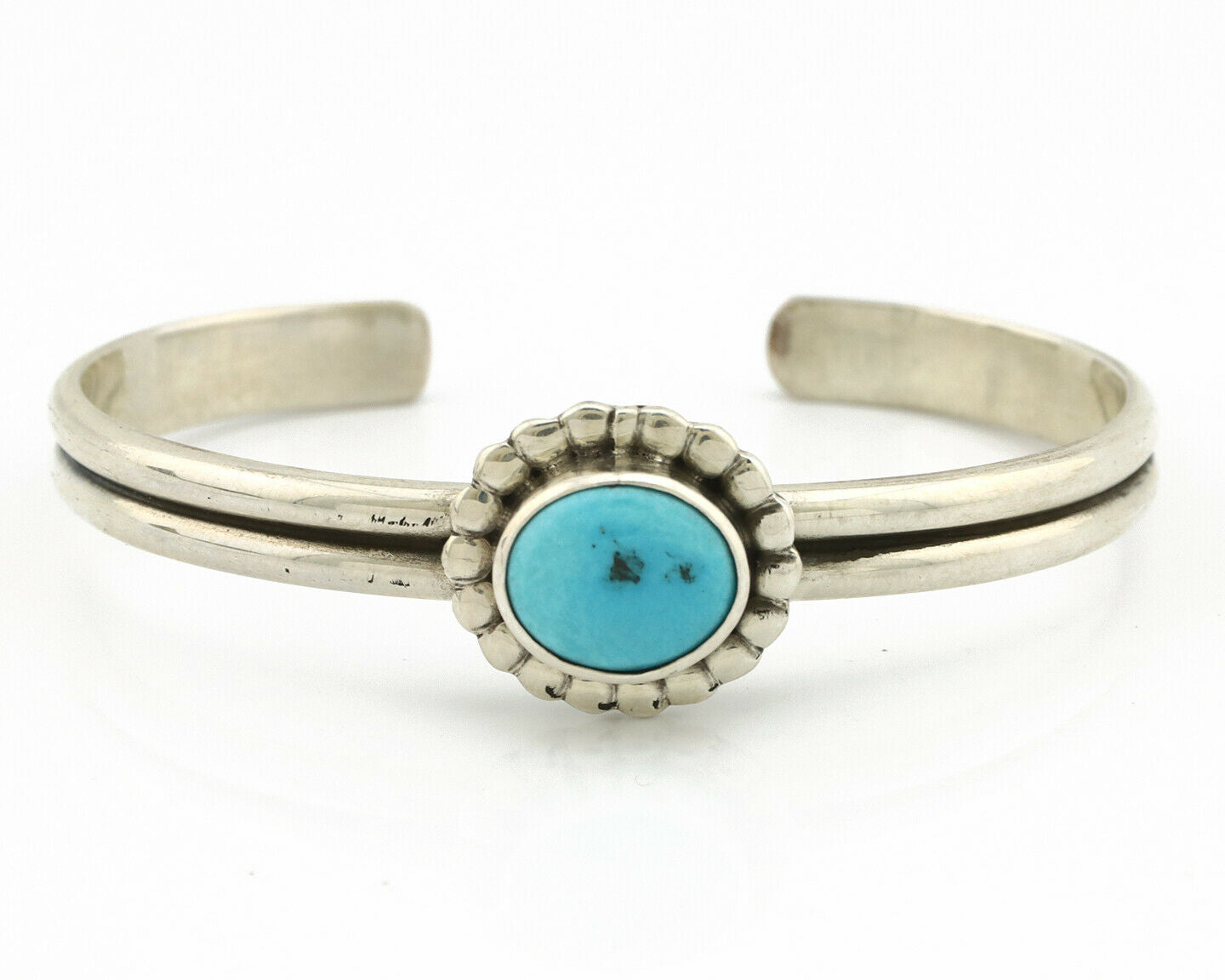 Navajo Bracelet .925 Silver Sleeping Beauty Turquoise Native American C.90's
