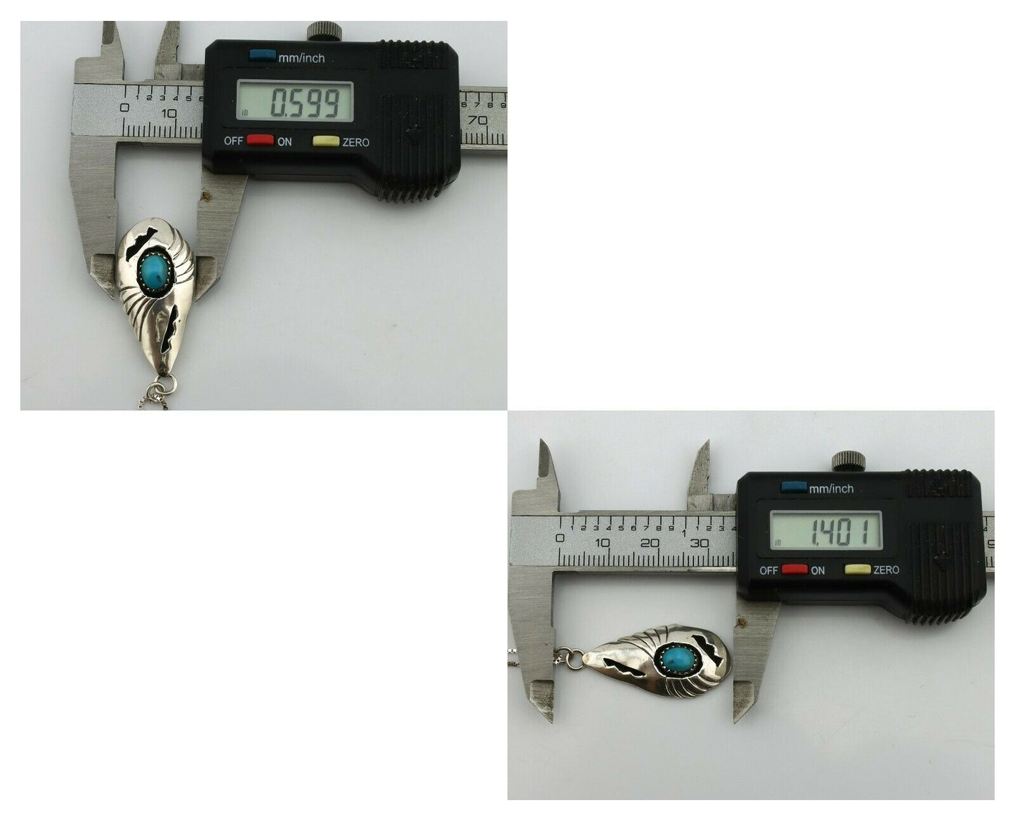 Navajo Pendant .925 Silver Blue Turquoise Native American C.80's