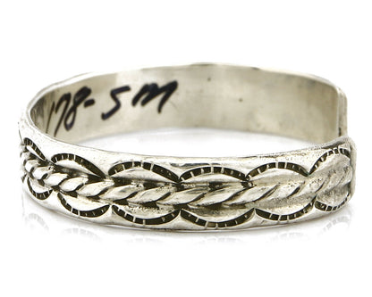 Small Women's Navajo Bracelet .925 Silver Handmade Cuff Signed Montoya C.1980's
