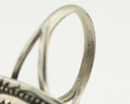 Navajo Ring .925 Silver Natural Turquoise Native American Artist C.1980's