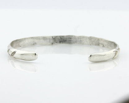 Navajo Bracelet .925 Silver Hand Stamped Arrow Head Artist I Montoya C.80's