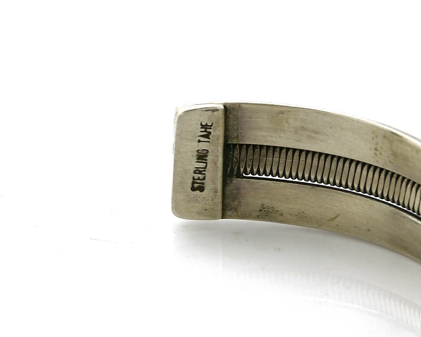 Women's Navajo Bracelet .925 Silver Handmade Cuff Signed TAHE C.1980's